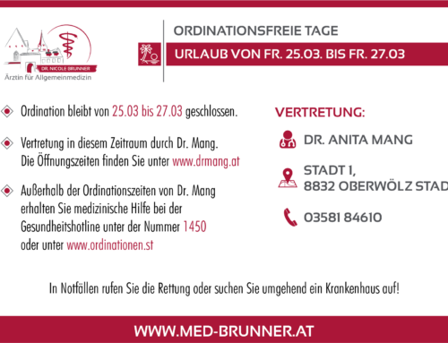 Urlaub von Fr. 25.03. bis Fr. 27.03